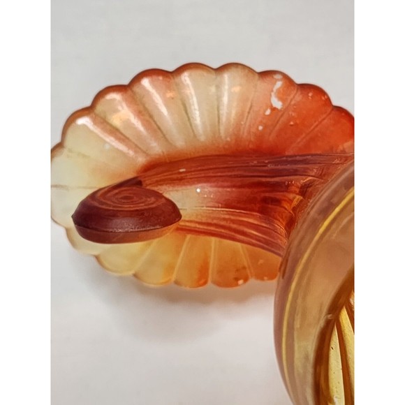 Jeannette Glass Amberina Horn of Plenty Vases Cornucopia Vintage Set Of 2 - Picture 8 of 9